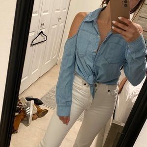 Denim button down